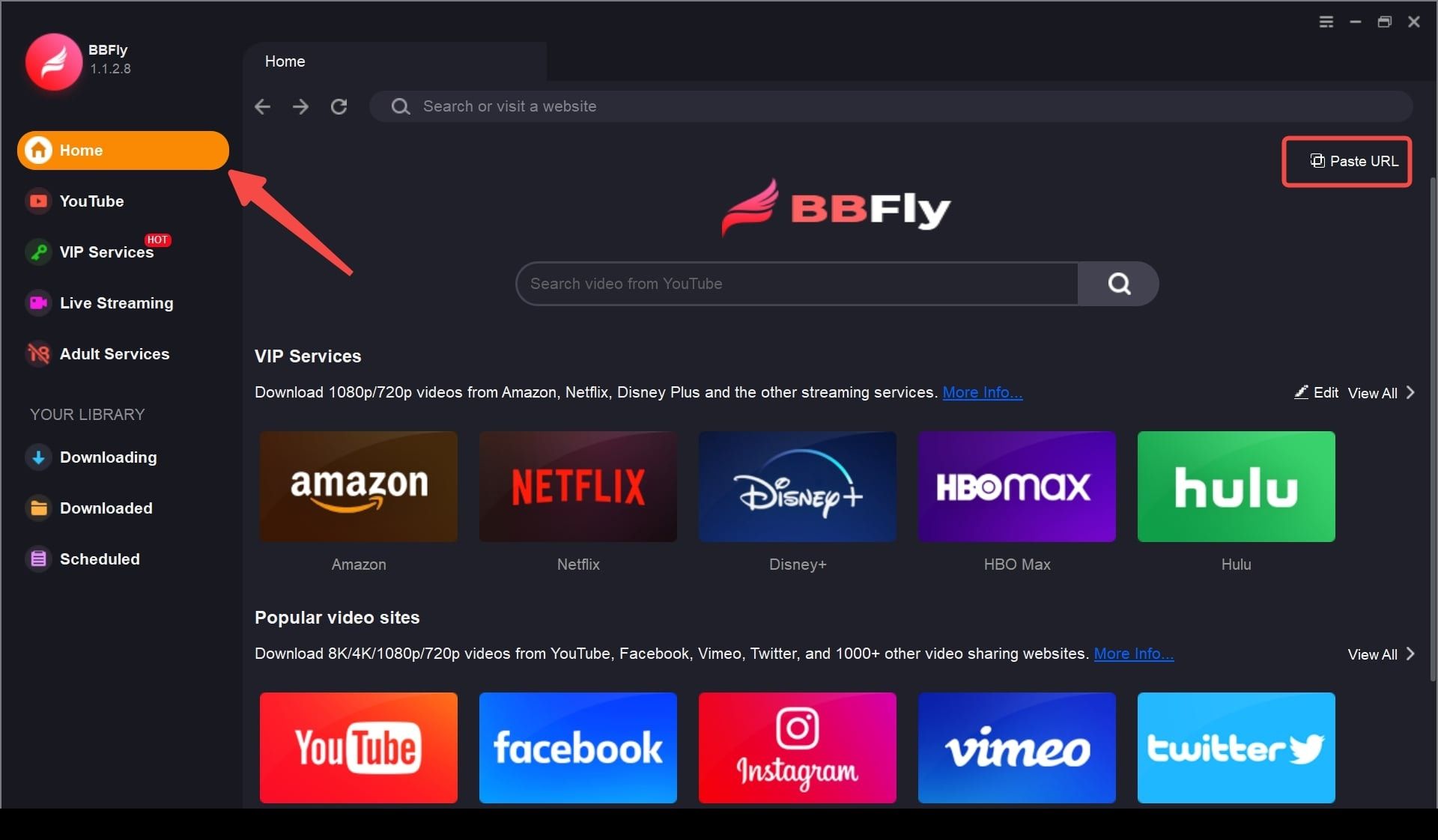 <b>Passaggio 1: </b>Apri BBFly e accedi a BBC iPlayer con il browser integrato.